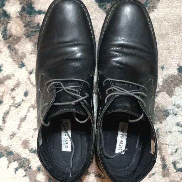 Steve Madden black men’s leather shoes EUC! - Picture 4 of 5